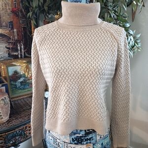 St. John Beige Cowl Neck Sweater